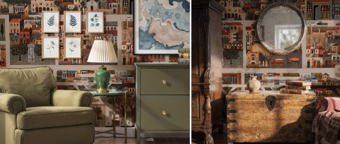 Virelle Reverie Mediterranean Wallpaper — desktop room preview 3