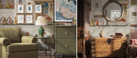 Virelle Tapestry Narrative Art Wallpaper — desktop room preview 3
