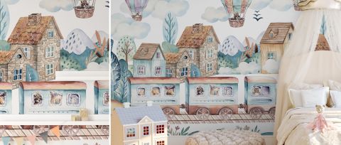 Wrenley Daydream Animal Adventure Wallpaper — desktop room preview 3