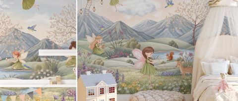 Wrenley Enclave Fantasy Kids Wallpaper — desktop room preview 3