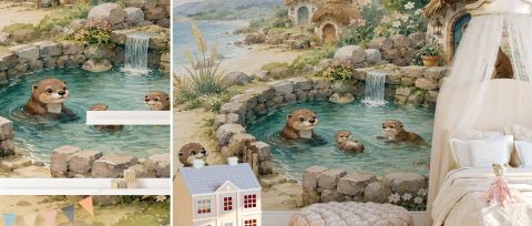Wrenley Rhapsody Ocean Kids Wallpaper — desktop room preview 3