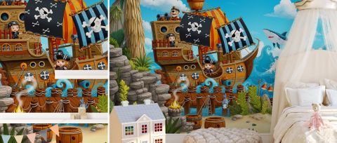 Wrenley Serenade Ocean Kids Wallpaper — desktop room preview 3
