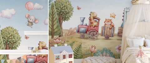 Wrenley Solace Animal Adventure Wallpaper — desktop room preview 3