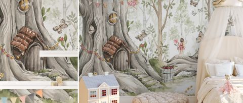 Wrenley Tapestry Fantasy Kids Wallpaper — desktop room preview 3
