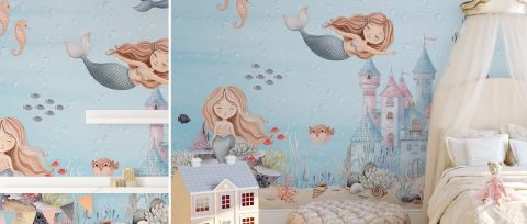 Wrenley Verse Ocean Kids Wallpaper — desktop room preview 3