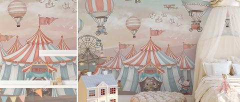 Wrenley Whim Carnival Wallpaper — desktop room preview 3