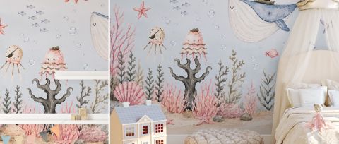 Yarrowmere Atelier Ocean Kids Wallpaper — desktop room preview 3