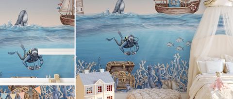 Yarrowmere Echo Ocean Kids Wallpaper — desktop room preview 3