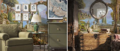 Yarrowmere Gleam Architectural Wallpaper — desktop room preview 3