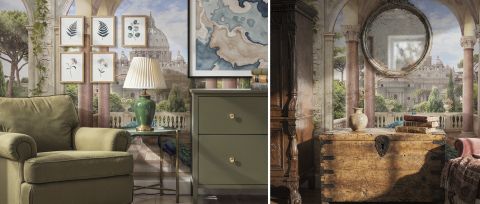 Yarrowmere Muse Architectural Wallpaper — desktop room preview 3