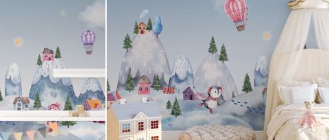 Yarrowmere Tapestry Sky Adventure Wallpaper — desktop room preview 3