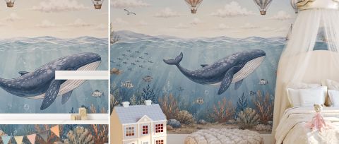 Yarrowmere Vista Ocean Kids Wallpaper — desktop room preview 3