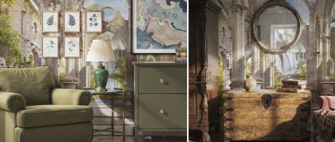Zephora Atelier Architectural Wallpaper — desktop room preview 3