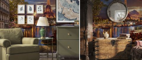 Zephora Gleam Architectural Wallpaper — desktop room preview 3