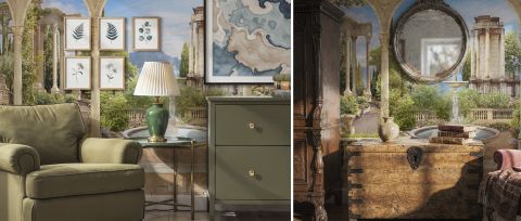 Zephora Journey Architectural Wallpaper — desktop room preview 3