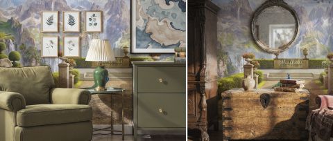 Zephora Rhapsody Architectural Wallpaper — desktop room preview 3