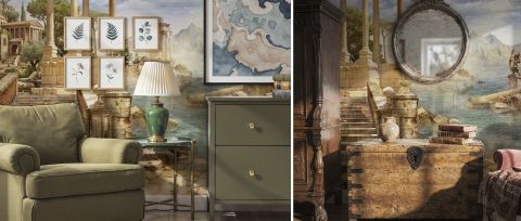 Zephora Story Architectural Wallpaper — desktop room preview 3