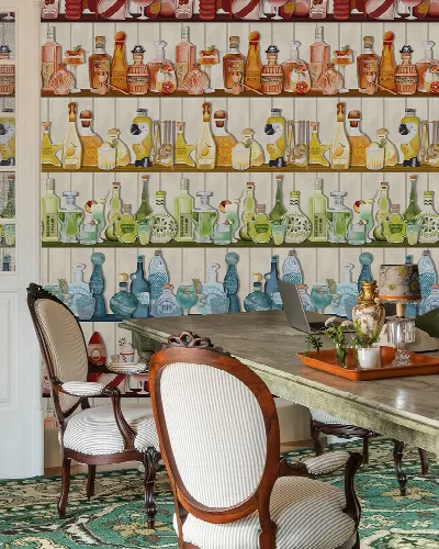 Merevale Story Illustrative Wallpaper — Pastel Stripe
