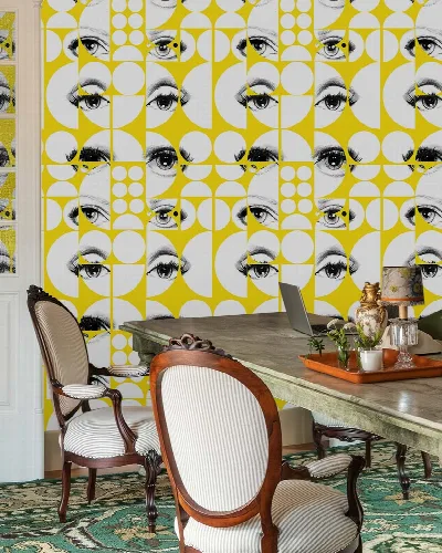 Celandine Keepsake Geometric Wallpaper — Sunflower