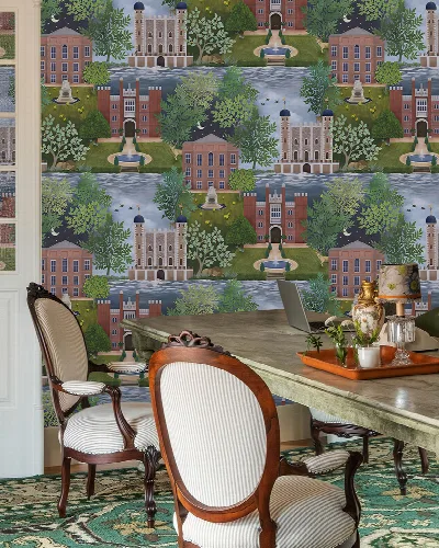 Peverly Gleam Architectural Wallpaper