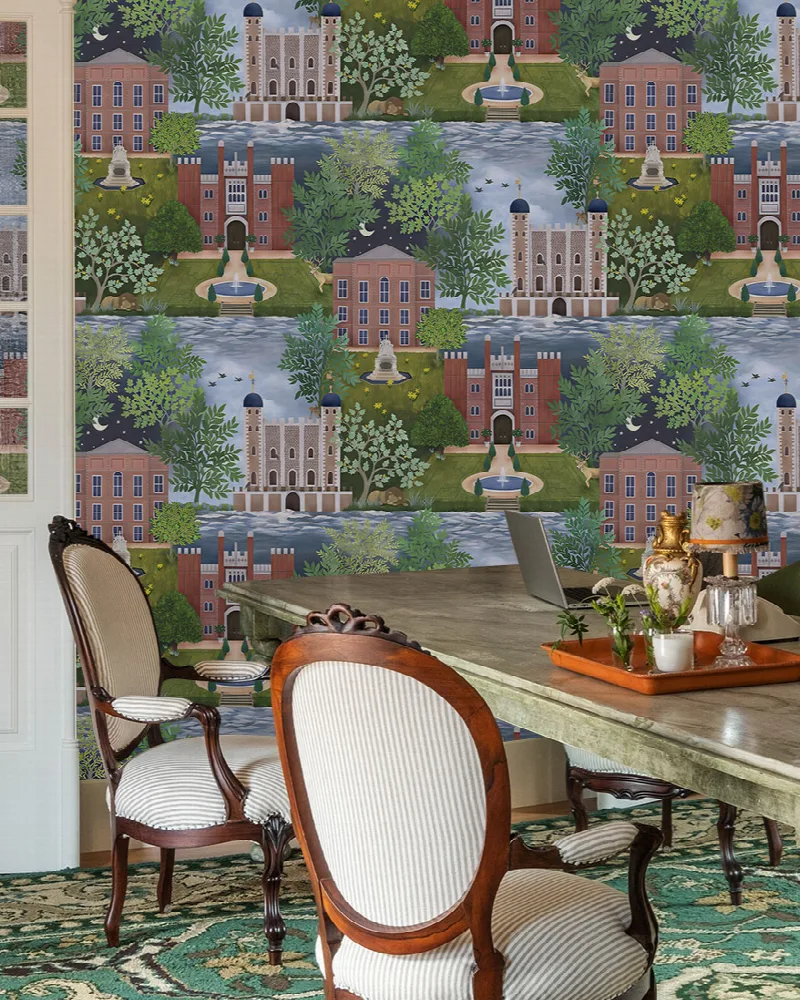 Peverly Gleam Architectural Wallpaper