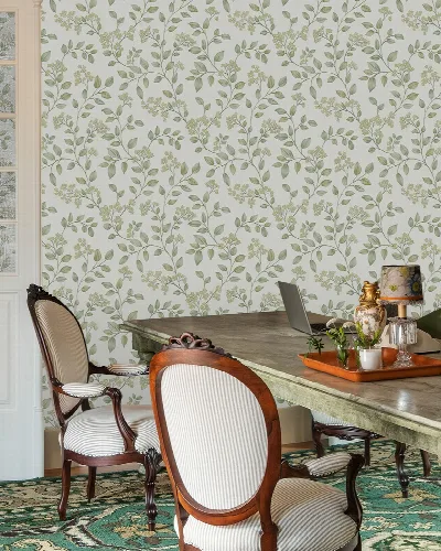Norwyn Prelude Floral Wallpaper — Silver Gray