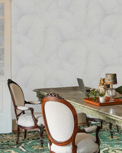 Roskell Solace Botanical Wallpaper — Mist Gray