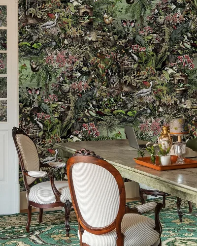 Larkspur Drift Marine Wallpaper — Charcoal