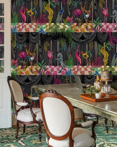 Larkspur Rhapsody Botanical Wallpaper — Midnight