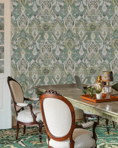 Solenne Solace Ornamental Wallpaper — Sage
