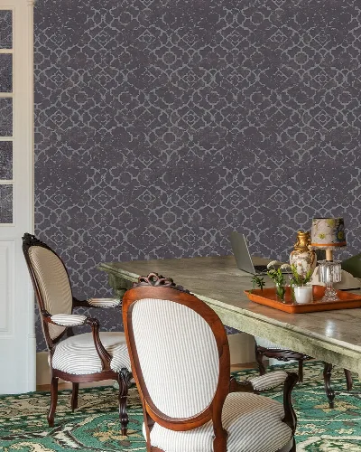 Roskell Rhapsody Geometric Wallpaper — Charcoal