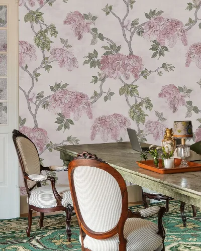 Larkspur Journey Floral Wallpaper — Rose
