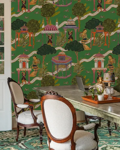 Virelle Haven Architectural Wallpaper — Forest