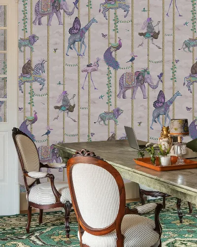 Larkspur Passage Carnival Wallpaper — Mauve