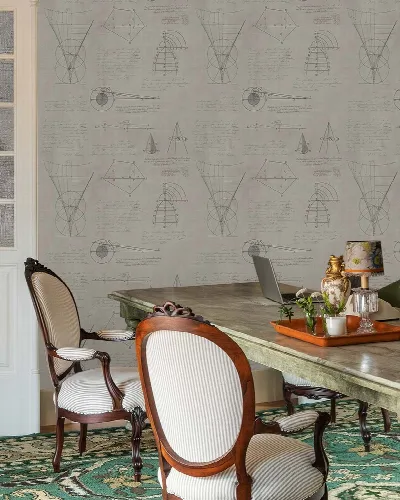 Bellora Story Geometric Wallpaper — Parchment