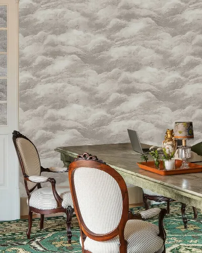 Norwyn Tableau Celestial Wallpaper — Silver Gray