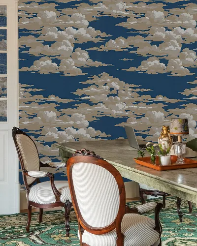 Thistlemere Rhapsody Celestial Wallpaper — Navy