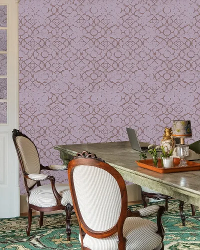 Roskell Rhapsody Geometric Wallpaper — Mauve