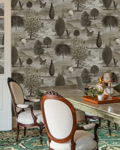 Orlena Gleam Scenic Wallpaper — Sepia