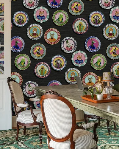 Larkspur Solace Floral Wallpaper — Onyx