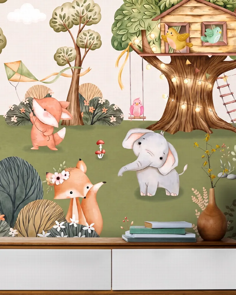 Yarrowmere Serenade Woodland Nursery Wallpaper
