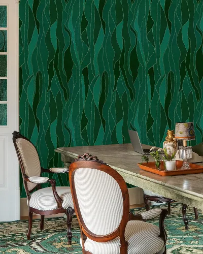 Quenora Keepsake Geometric Wallpaper — Emerald