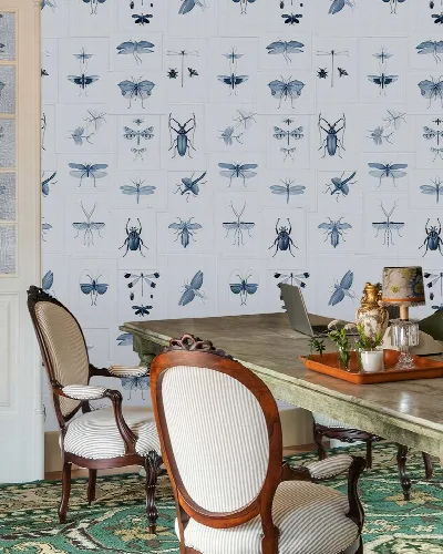 Elowen Prelude Bird Wallpaper — Powder Blue