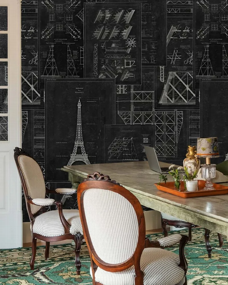 Elowen Echo Architectural Wallpaper — Chalkboard