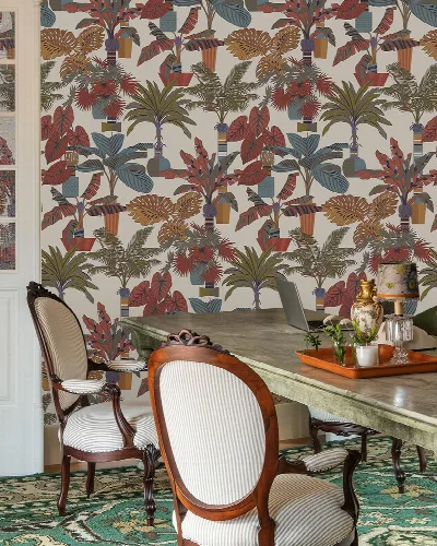 Norwyn Whim Tropical Wallpaper — Rust Red