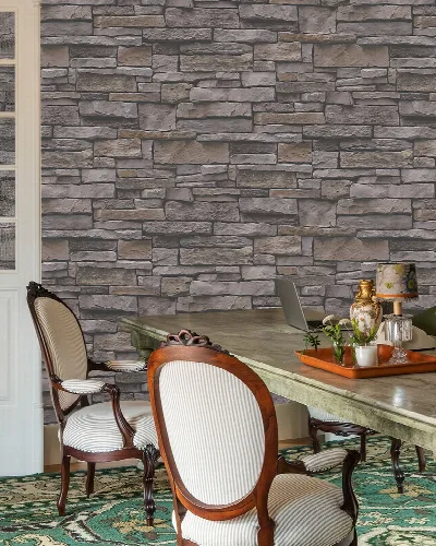 Orlena Passage Surface Effect Wallpaper — Warm Brown