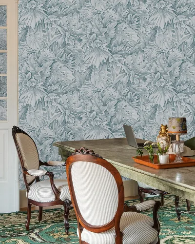 Solenne Cadence Tropical Wallpaper — Mist Blue