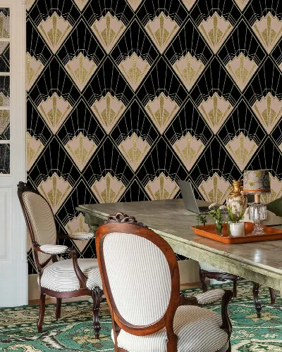Elowen Gleam Art Deco Wallpaper
