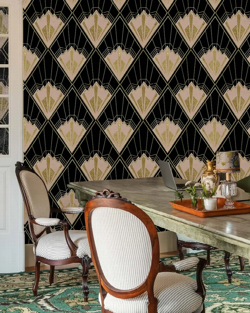 Elowen Gleam Art Deco Wallpaper
