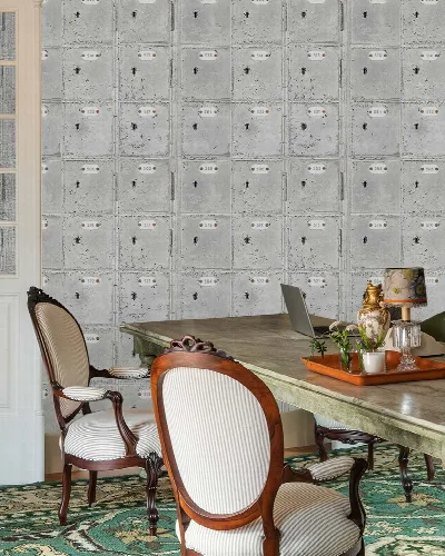 Celandine Enclave Illustrative Wallpaper — Powder Blue